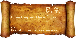 Breslmayer Hermész névjegykártya